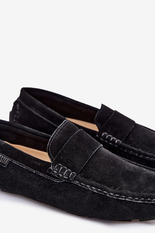 Zamszowe Mokasyny Męskie Big Star RR174049 Czarne