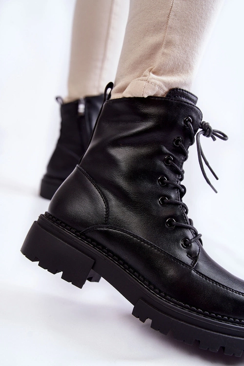 Skórzane Ocieplane Botki La.Fi 250009B-QN Czarne