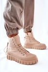 Ocieplane Trampki Na Platformie Beżowe Marlow