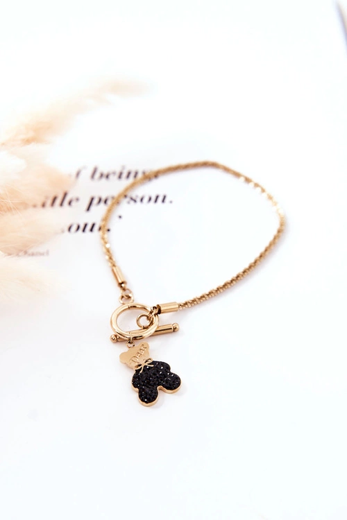 Bransoletka Z Zawieszką Miś Złota Lizz