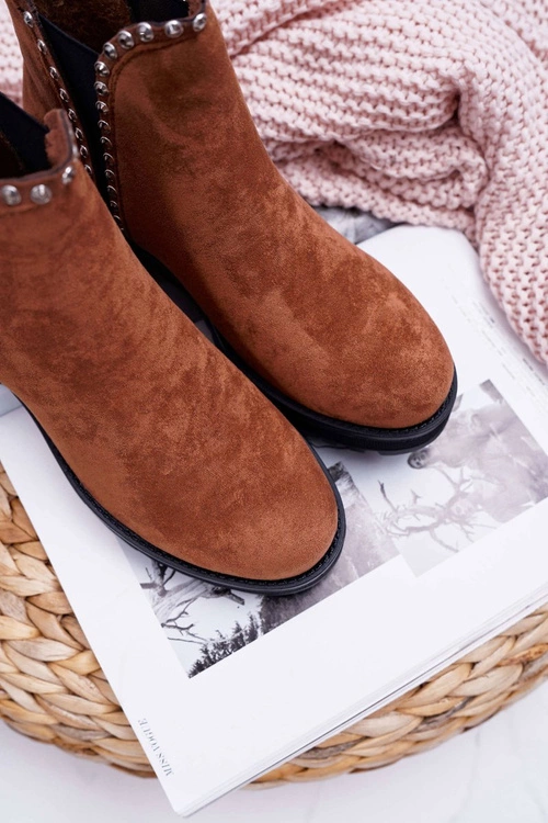 Damskie Botki Sztyblety Z Cyrkoniami Camel Sissy