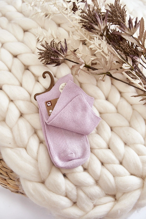 Damskie Skarpetki Antybakteryjne Z Błyszczącą Nicią Różowe