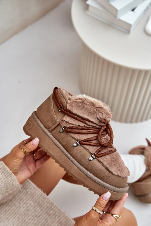 Niskie Śniegowce Na Platformie Z Futerkiem D.Franklin DFSH370011 Brązowe