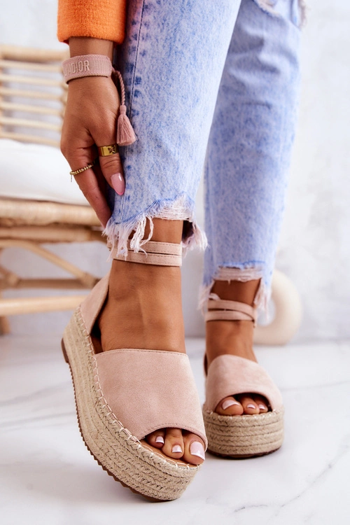 Espadryle Sandałki Na Platformie Nude Dolores