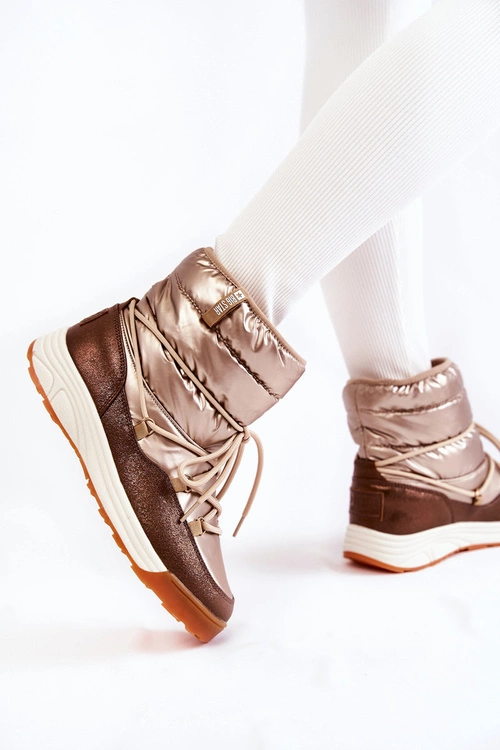 Damskie Śniegowce Memory Foam Big Star KK274276 Złoto-Brązowe