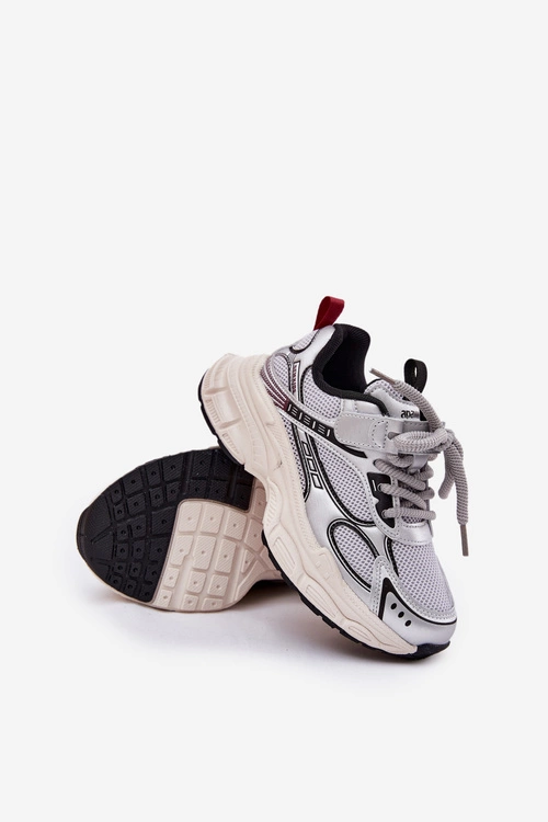 Sneakersy Dziecięce Na Grubej Podeszwie Srebrne Xairana