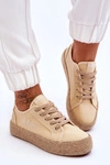 Modne Trampki Z Plecionką Lee Cooper LCW-23-31-1795L Beżowe