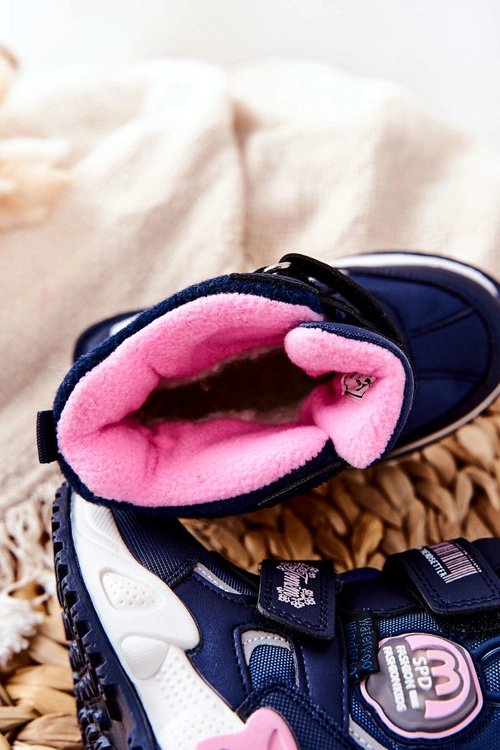 Dziecięce Ocieplane Śniegowce Botki Granatowe Nemi