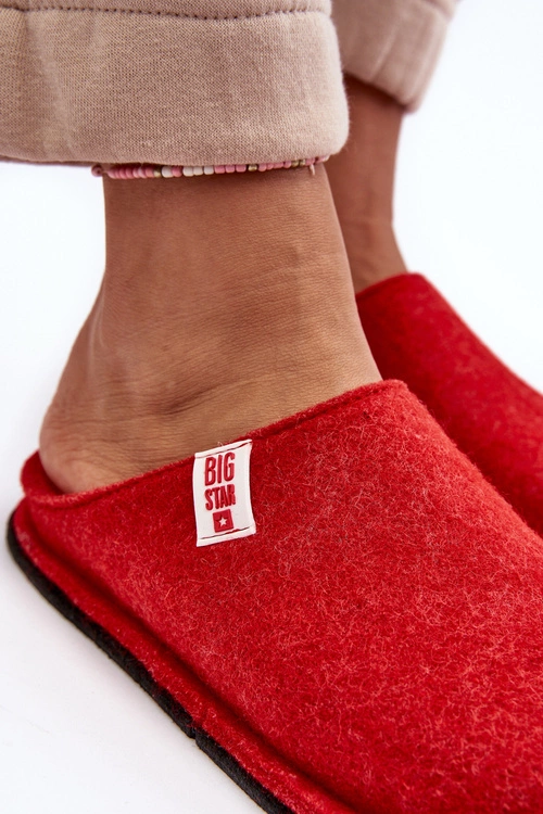 Klasyczne Damskie Papcie Big Star KK276012 Czerwone