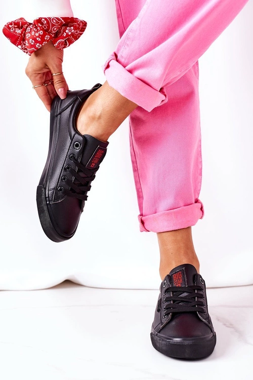 Damskie Skórzane Tenisówki BIG STAR GG274161 Czarne