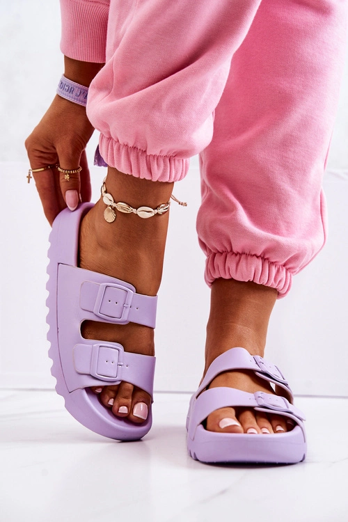 Gumowe Klapki Na Platformie Fioletowe Westie