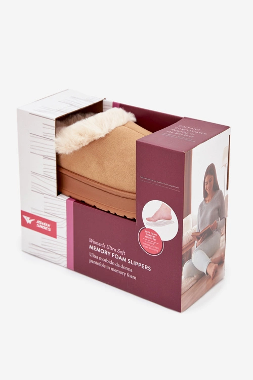 Kapcie Damskie Z Futerkiem Camel Eveline