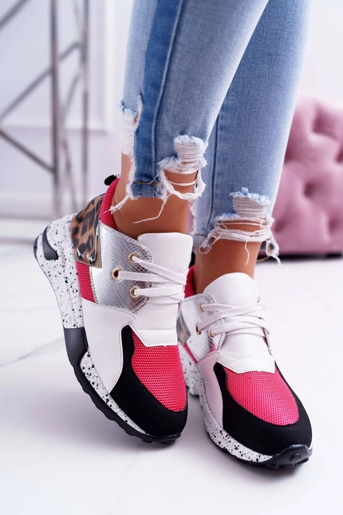 Sportowe Damskie Buty Lu Boo W Panterkę Białe Malibu