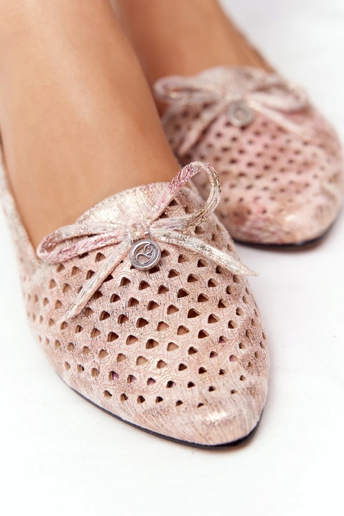 Ażurowe Mokasyny Na Złotym Obcasie Vinceza 21-10602 Multikolor