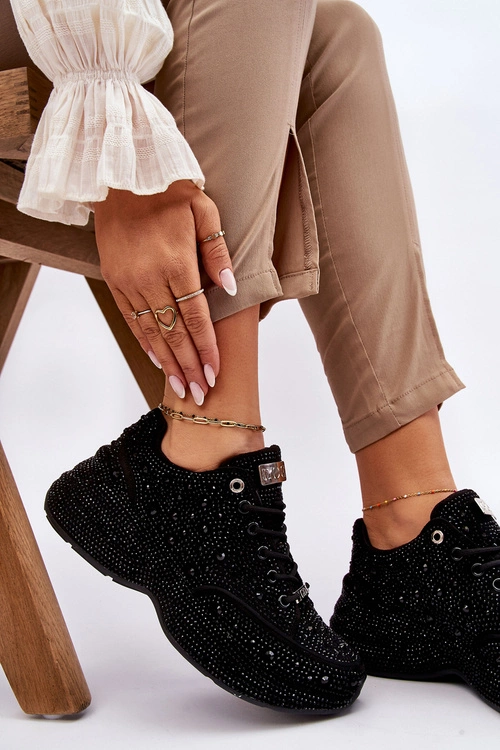 Damskie Sneakersy Na Platformie GOE JJ2N4058 Czarne