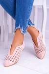 Lu Boo Zamszowe Damskie Wsuwane Półbuty Synthia Pudrowy Róż