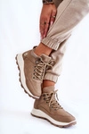 Damskie Ocieplane Buty Trekkingowe Trapery Beżowe Otto