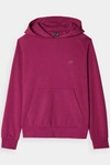 Dresowa Bluza Damska Z Kapturem Nierozpinana 4F 4FWMM00TSWSF1468-51S Fioletowa