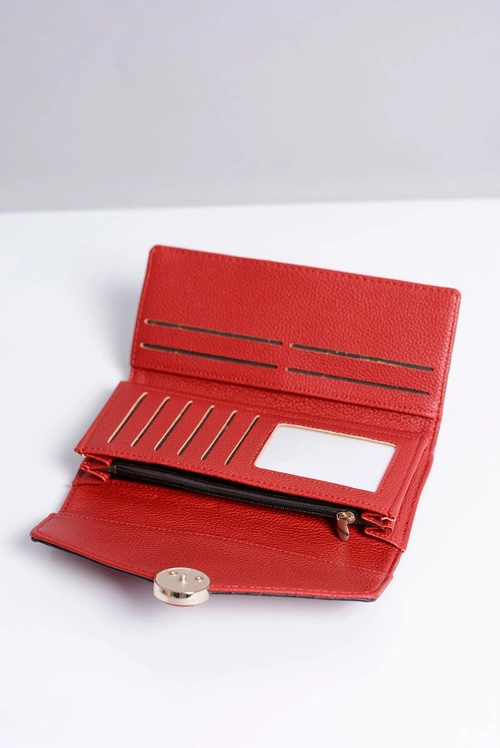 Duży Damski Czerwony Portfel