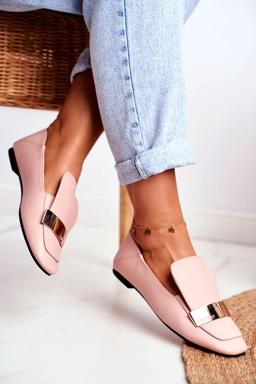 Lu Boo Damskie Lordsy Różowe Złota Blaszka Harlem