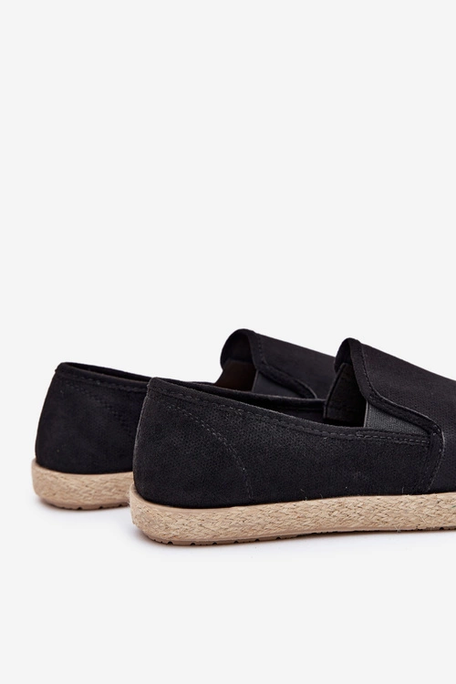 Espadryle Tenisówki Męskie Z Eko Zamszu Czarne Lunaria