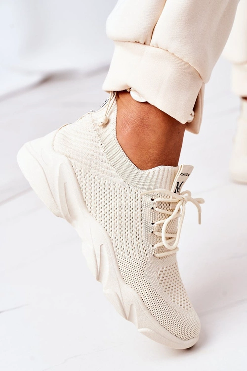 Damskie Sportowe Buty Sneakersy Beżowe Fashion