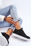 Damskie Sznurowane Buty Sportowe Czarne Lavarone