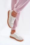 Zamszowe Niskie Sneakersy Damskie Szare Paliana