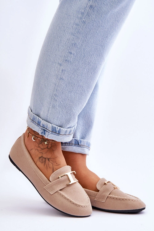 Klasyczne Wsuwane Mokasyny Jasnobeżowe Carly