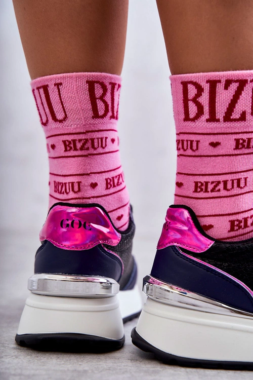 Damskie Buty Sportowe Na Koturnie GOE KK2N4081 Czarno-Granatowe