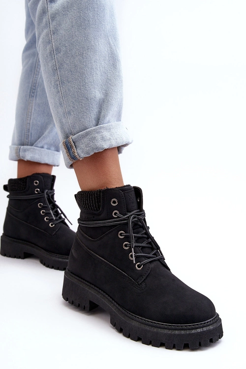 Damskie Ocieplane Trapery Czarne Cross Jeans MM2R4012C