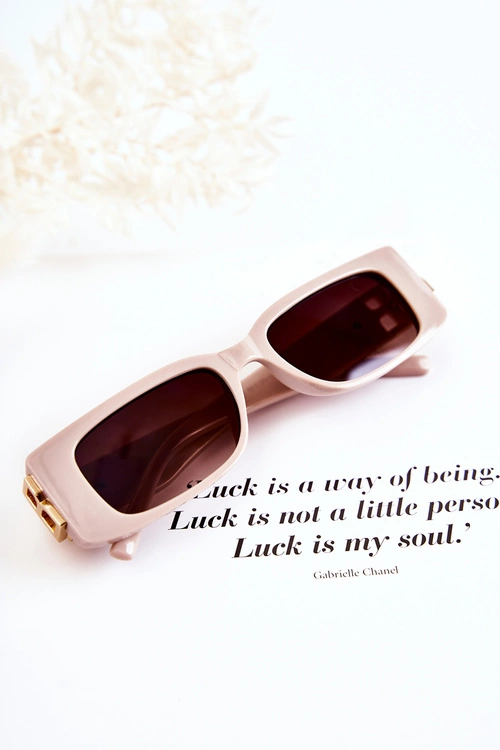 Modne Okulary Przeciwsłoneczne Prostokątne V120035 Jasnoróżowe