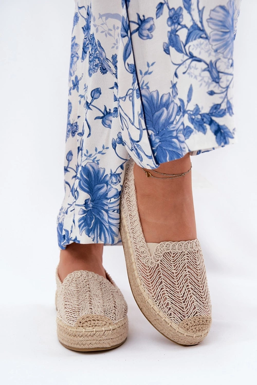 Espadryle Damskie Na Platformie Vinceza 17392 Beżowe
