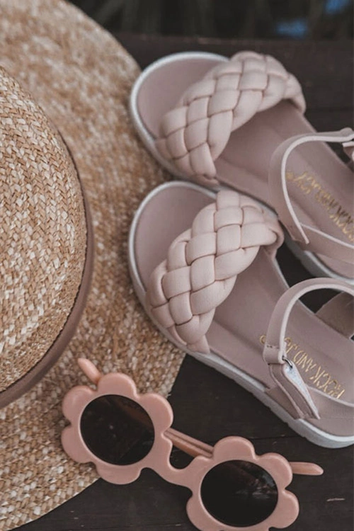 Dziecięce Sandały Z Plecionką Różowe Adella