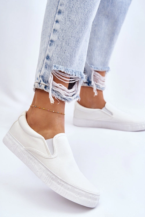 Damskie Tenisówki Slip-On Big Star LL274389 Białe