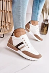 Damskie Sportowe Buty Sneakersy Białe-Khaki Lifestyle