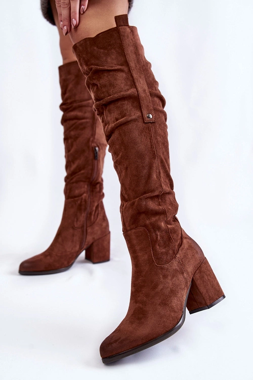 Zamszowe Kozaki Za Kolano La.Fi 270065FX-SU Brązowe