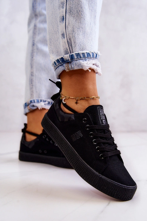 Damskie Niskie Tenisówki Big Star JJ274563 Czarne