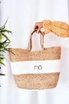 Pleciona Torebka Shopper Na Plażę NOBO XK0260 Beżowa