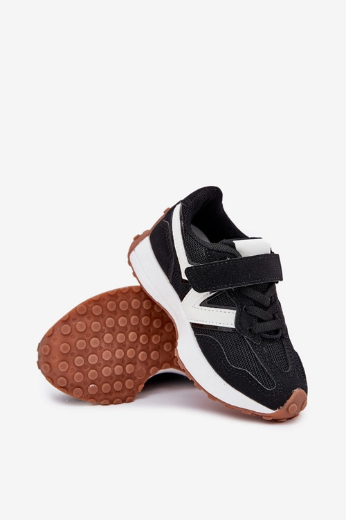 Sneakersy Dziecięce Na Rzep Czarne Tezzu