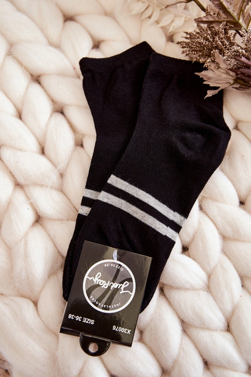 Damskie Bawełniane Skarpety Za Kostkę Czarne