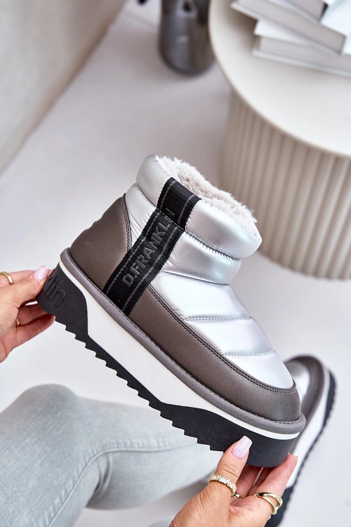 Niskie Śniegowce Na Grubej Podeszwie D.Franklin DFSH371010 Srebrne