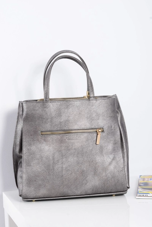 Duża Srebrna Torebka Damska + Saszetka + Lustereczko POLSKA