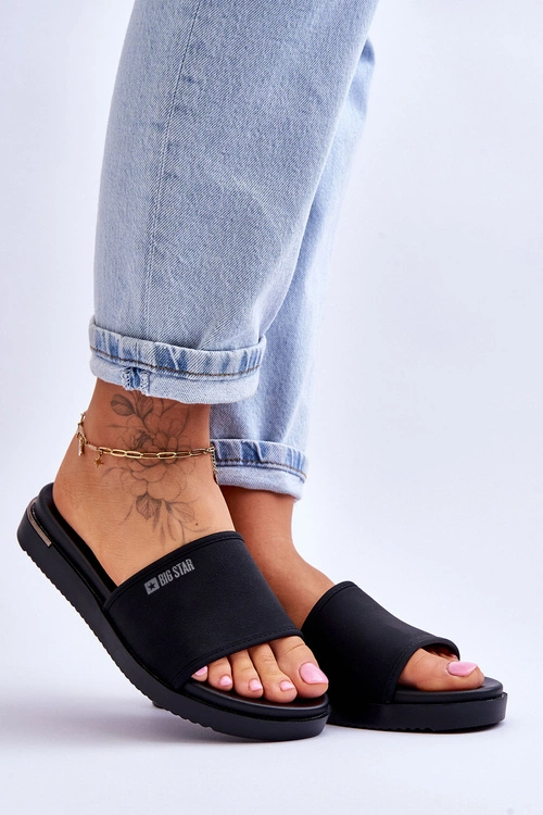 Damskie Klapki Na Platformie Big Star LL274930 Czarne