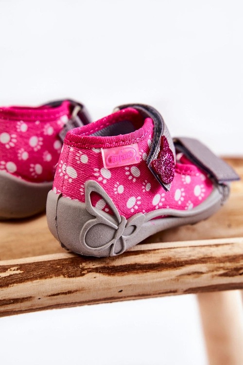 Sandałki Papcie Befado Na Rzep Łapki 242P108 Różowe