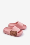 Lekkie Piankowe Klapki Z Misiem Różowe Relif