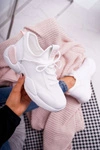 Sportowe Damskie Buty Brokat Białe Micron