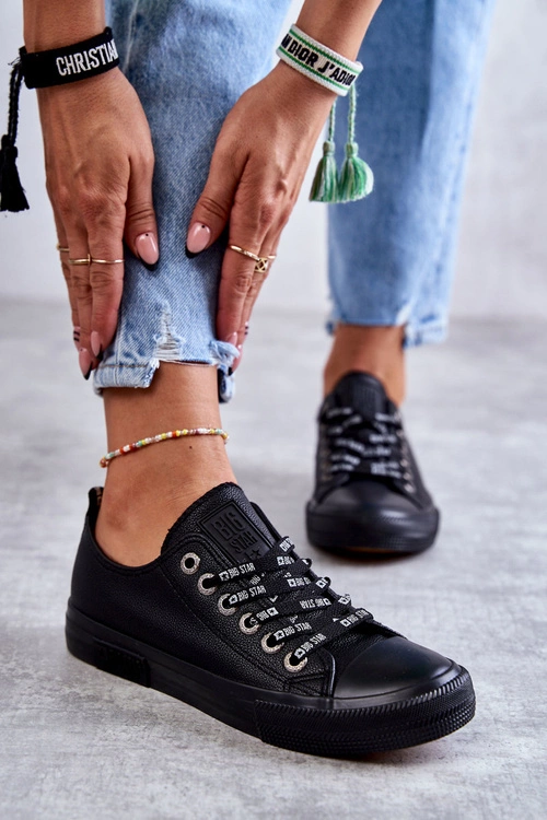 Damskie Skórzane Trampki Big Star KK274106 Czarne