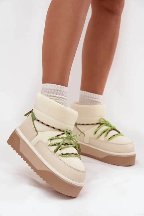 Śniegowce Na Platformie D.Franklin DFSH371015 Jasnobeżowe