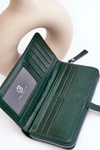 Damski Lakierowany Portfel Na Magnes Ciemnozielony Bielia